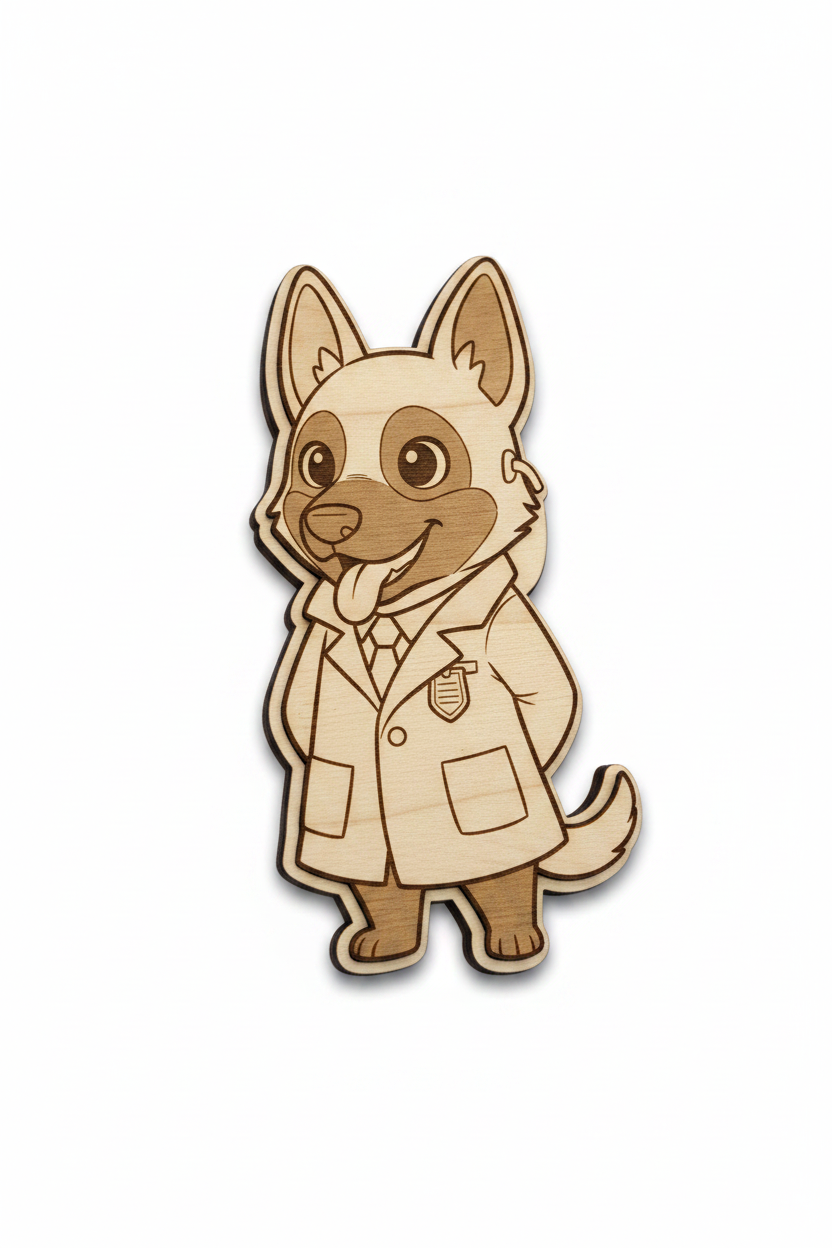 Belgian Malinois Doctor – Wood Magnet