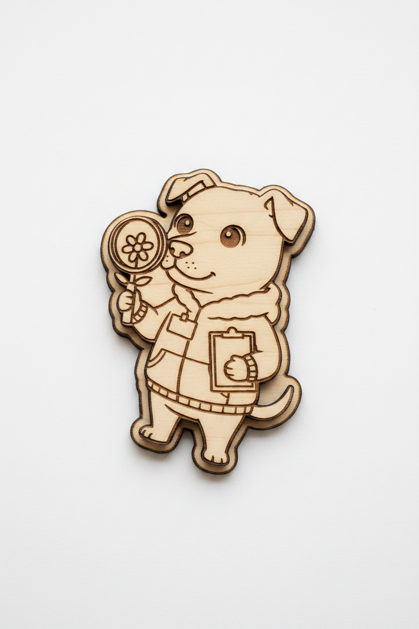 Pitbull Botanist – Wood Magnet
