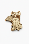 Boston Terrier Pizza Delivery – Wood Magnet