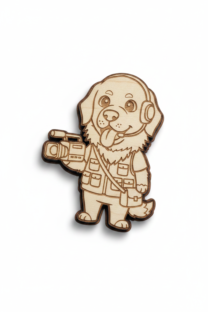 Newfoundland Cameraman – Wood Magnet