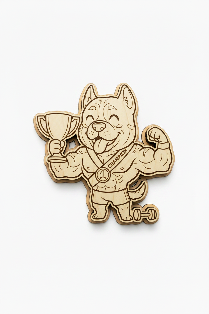 Cane Corso Fitness Champion – Wood Magnet