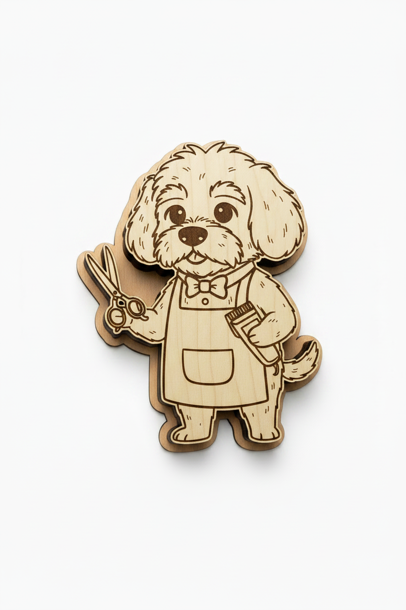 Cockapoo Groomer – Wood Magnet