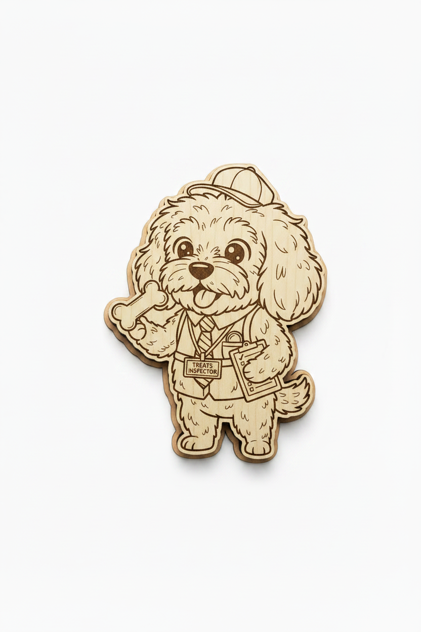 Cockapoo Treats Inspector – Wood Magnet