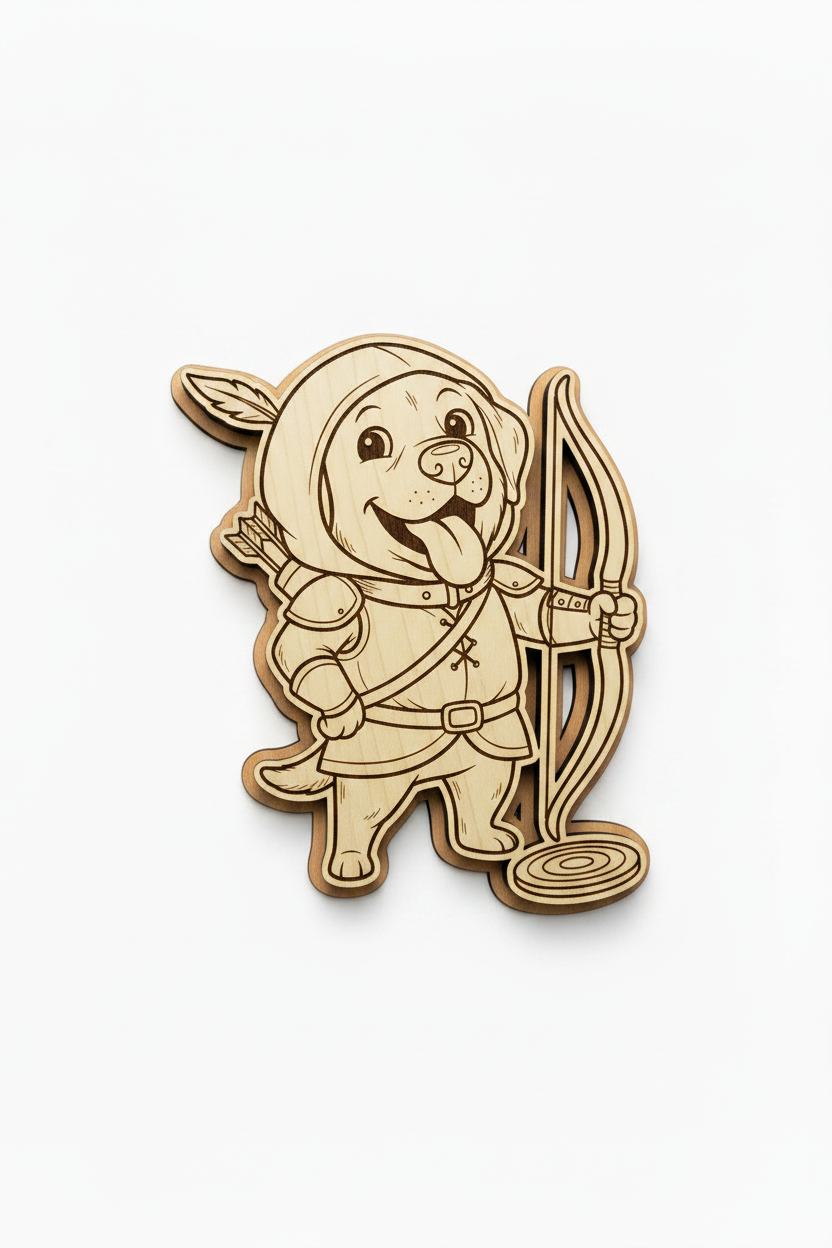 Labrador Archer – Wood Magnet