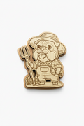 English Bulldog Farmer – Wood Magnet