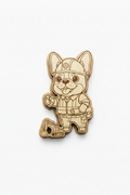 French Bulldog Excavator Operator – Wood Magnet