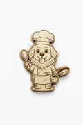 Golden Retriever Chef – Wood Magnet