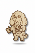 Cocker Spaniel Journalist – Wood Magnet