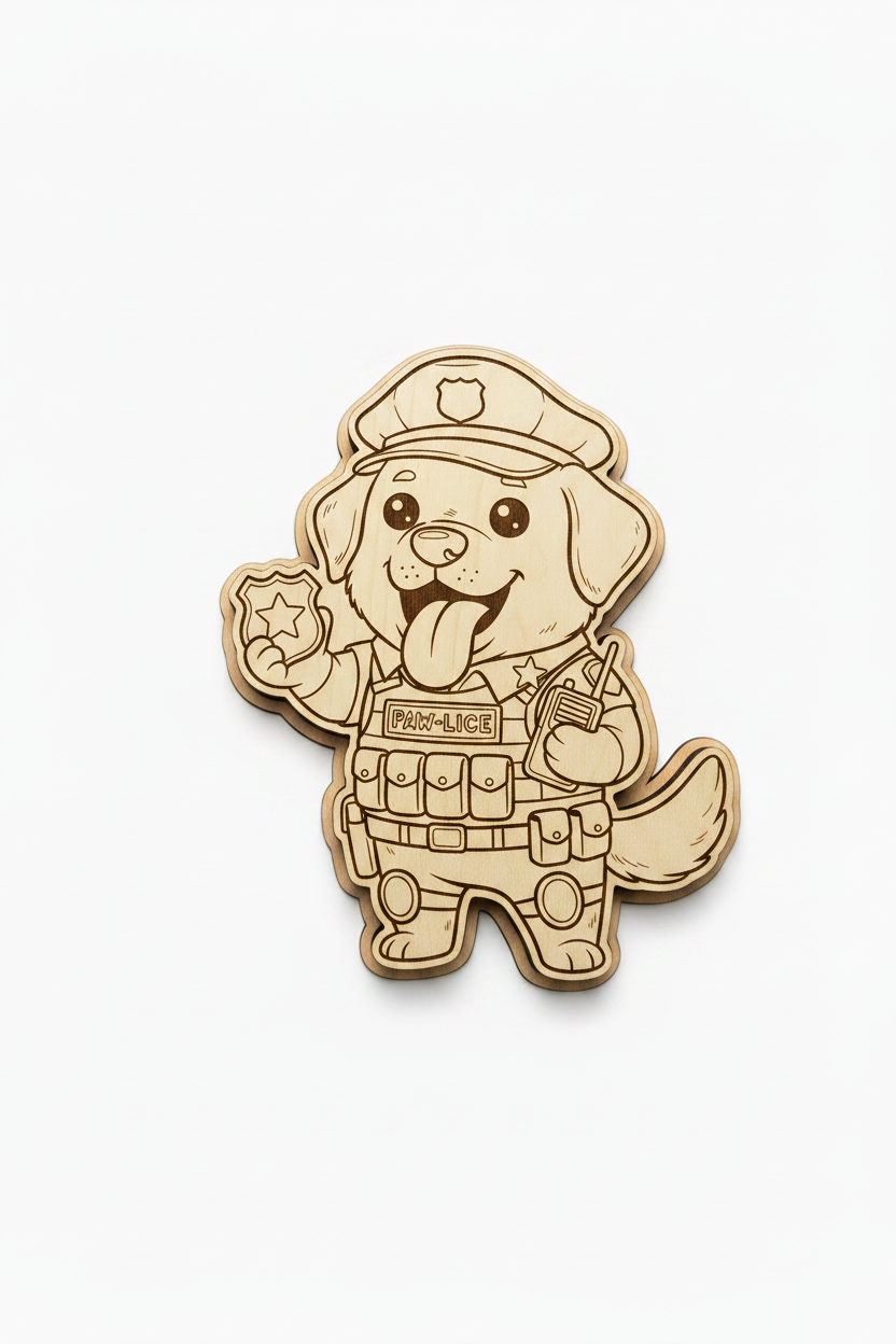 Labrador K9 PAW-lice Officer – Wood Magnet