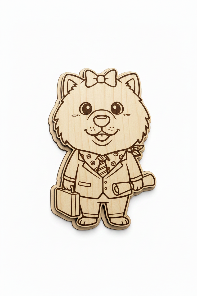 Chow Chow Businesswoman – Wood Magnet
