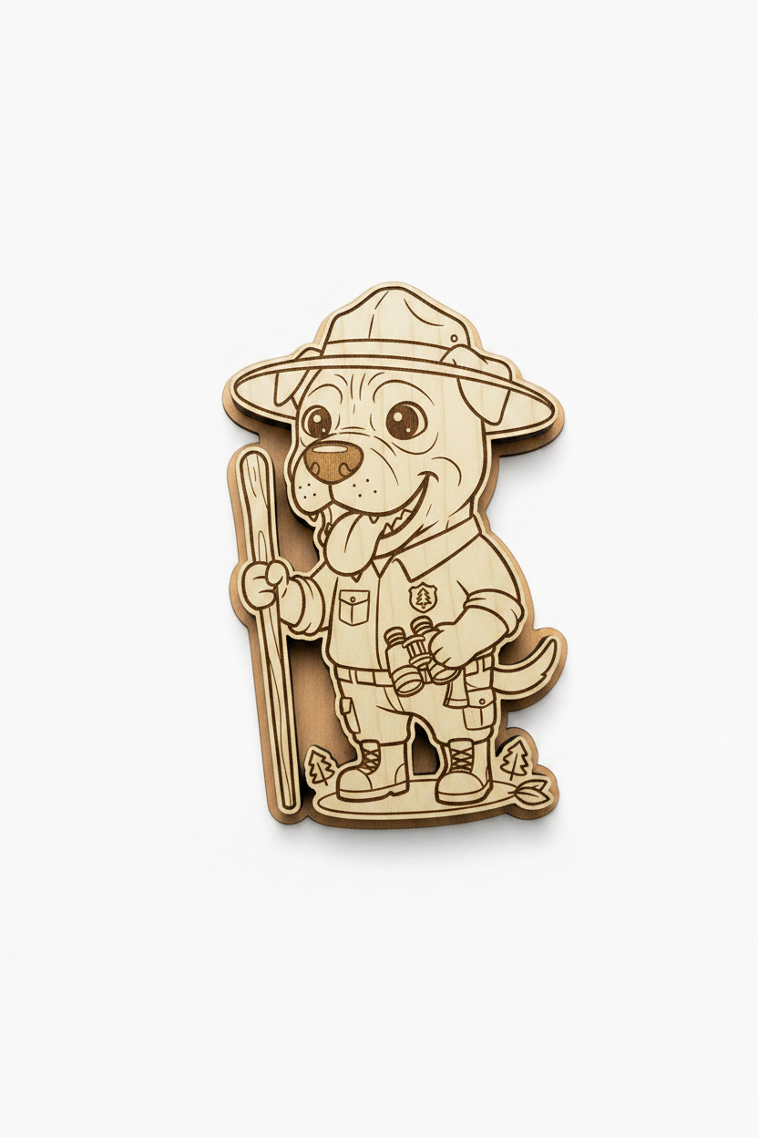 Rhodesian Ridgeback Forest Ranger – Wood Magnet