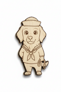 Golden Retriever Sailor – Wood Magnet