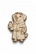 Labrador Alchemist Scientist – Wood Magnet