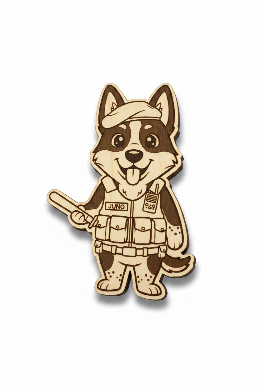 Husky Security Guard – Wood Magnet