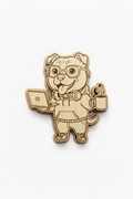 American Bully Computer Geek – Wood Magnet