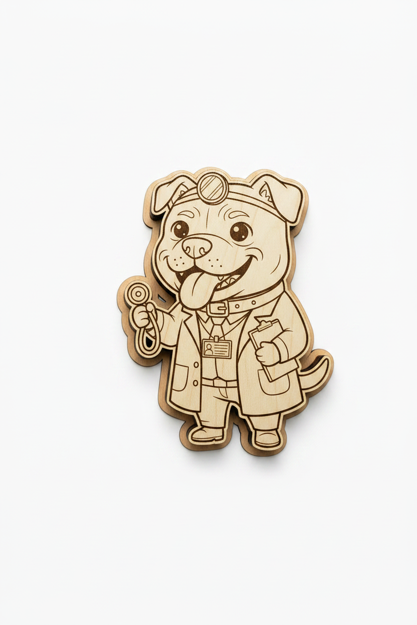 American Bully Doctor – Wood Magnet